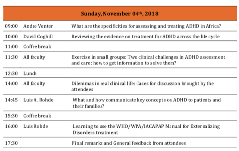 02_Africa meeting_112018 Programme 1st WFADHD African Regional Meeting