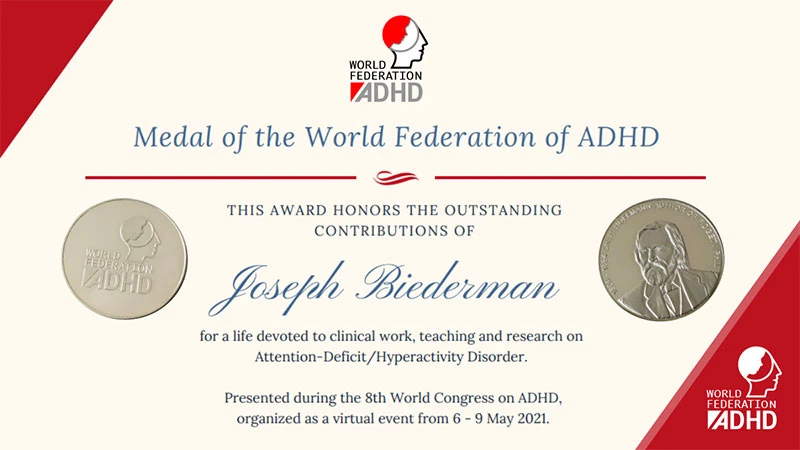 Medal Certificate Prof. Dr. Joseph Biederman